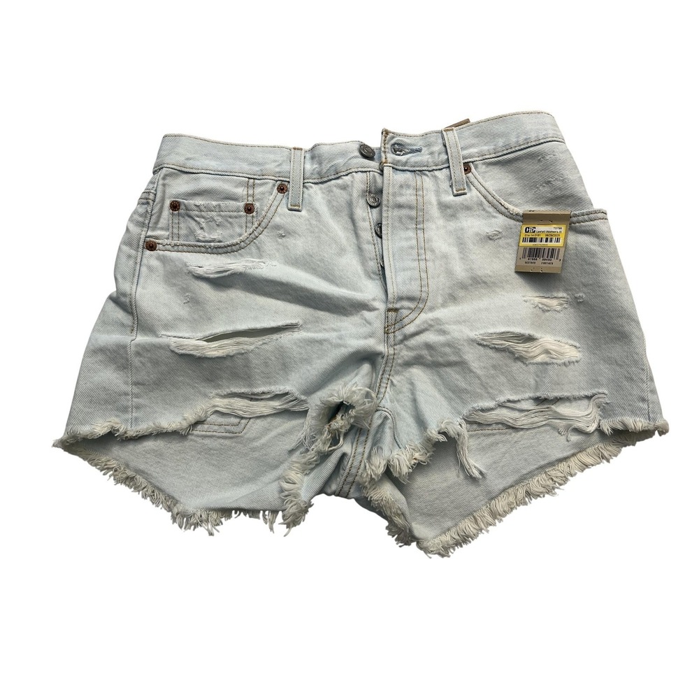 Levi's‎ 501 Shorts Womens 28 Button Fly Distressed Cutoff Denim 56327-0418